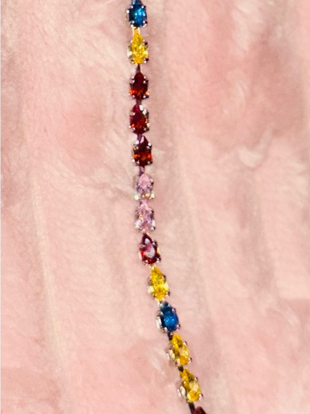 Multi-Gemstone Bracelet in Blue, Yellow, Red & Pink